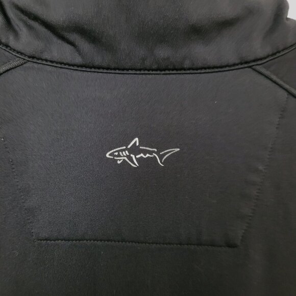 Greg Norman Black 1/4 Zip Pullover Mens Size L Mock Neck Shark Logo Activewear - Picture 5 of 7